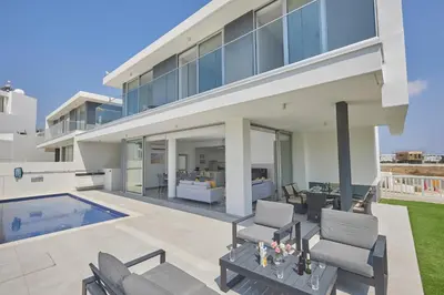 an image of a house with a swimming pool at Protaras Olivine Villa Ol01 in Paralimni
