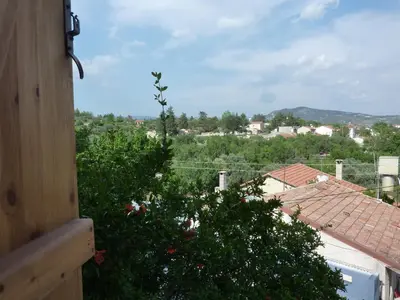 a view from the window of a house at The House of Pericles in Silikou