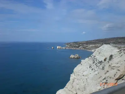 a view of the ocean from a cliff at St. Lazaros Seaside Apartment in Larnaka