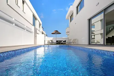 an image of a swimming pool in a house at Villa Celestia in Protaras