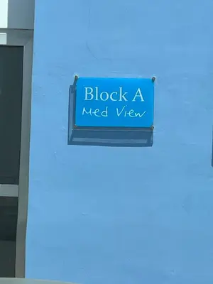 a blue sign that reads block a nest way at Number 10 @ Coralli in Protaras