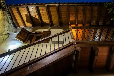 an overhead view of a staircase in a building at Αρχοντικό Αλεξάνδρου in Kakopetria