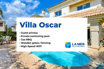 a villa oscar with a swimming pool at Villa Oscar in Protaras
