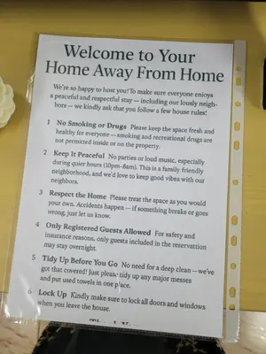 a sign that says welcome to your home away from home at Beautiful bedroom in Limassol