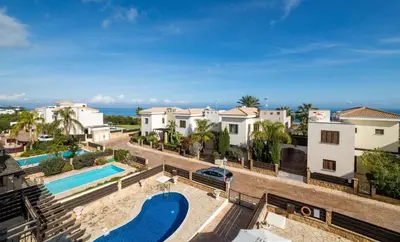 an aerial view of a villa with a swimming pool at Villa Greco Mare #20 in Protaras