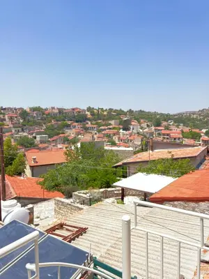 a view of a city from the roof of a building at The Fig Tree House in Lofou