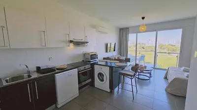 a kitchen with a sink and a dishwasher at STAY White Coral Studio in Protaras