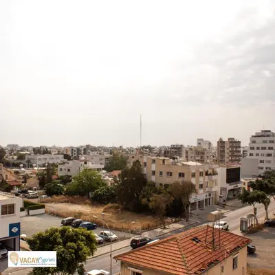 a city view of a city with buildings at Downtown Larnaca Apartment in Larnaka