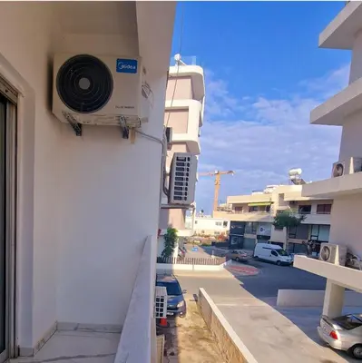 a view from the balcony of a building at Cozy 1 bedroom apartment Larnaca city-center F in Larnaka