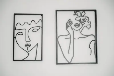 two black and white drawings of a woman at Nissi Route 76 in Ayia Napa