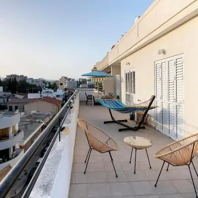 City Center Top Floor Big Balcony 2BR Close to the Beach