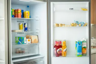 an open refrigerator filled with lots of food and drinks at SuiteNapa22 in Ayia Napa