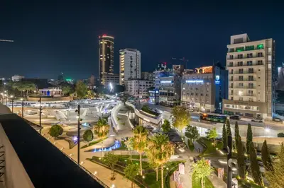a view of a city at night at Heart Of Nicosia - The Gem in Nicosia
