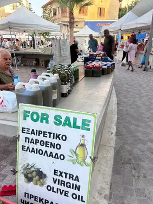 a for sale sign at an outdoor market at Ithaki Phinikoudes Apartment No. 204 in Larnaka