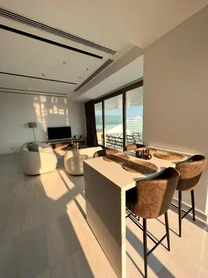 a living room with a couch and a table and chairs at Nicosia 360 Luxury Living A in Nicosia
