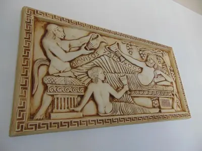 a picture of a relief on a wall at Hellas Hotel in Kakopetria