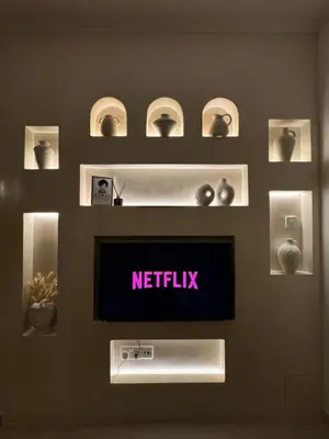 a netflix sign on a wall in a room at Bohemian Oasis in Episkopi Lemesou