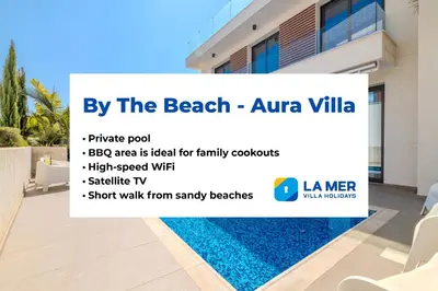 a website for a villa in the beach aura villa at By The Beach - Aura Villa in Protaras