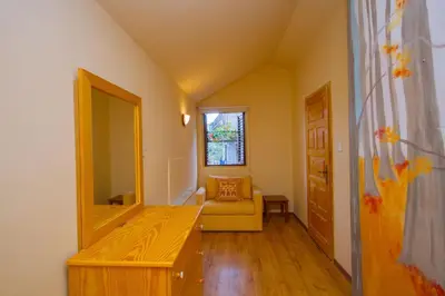 a room with a dressing table and a mirror at Amazing Villa in Pano Platres Cyprus in Kato Platres