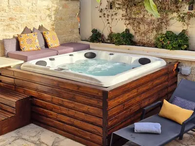 a jacuzziificialificialificialificialificialificialificialificialificialificialificial at Vouno Vouni Cottage in Vouni