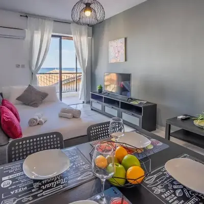 Anteia's Seaview Suite just steps from Finikoudes Beach Larnaca