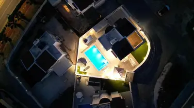 an overhead view of a swimming pool in a house at Celestial Villa in Ayia Napa