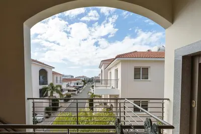 a view from the balcony of a house at Mythical Sands Resort and Spa in Paralimni