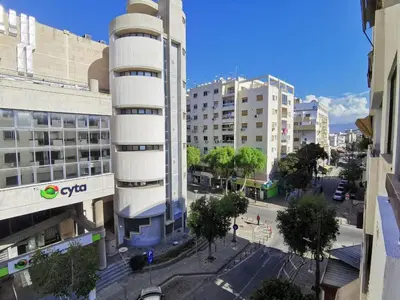 an overhead view of a city street with buildings at Naxou Modern Residence By Staycom in Nicosia