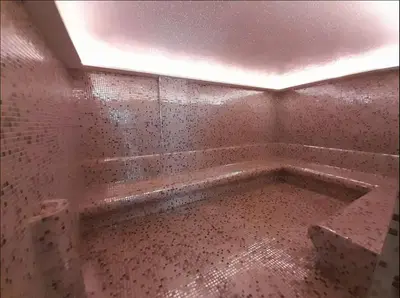 a dirty bathroom with a tub in a room at A peaceful apartment with sea views in Aglantzia