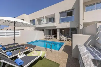 an image of a house with a swimming pool at Milan's Mythical Villa in Paralimni