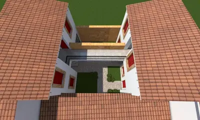a rendering of a house with red roof at House of The Rose Queen in Dherinia