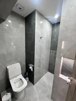 a bathroom with a toilet and a walk in shower at Near Finikoudes beach 1 in Larnaka