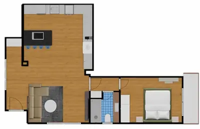 a floor plan of a small apartment at Luxury Limassol Seaside Pool Suite in Limassol