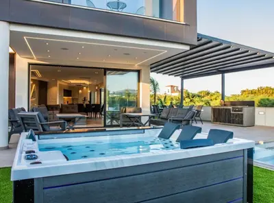 an image of a house with a swimming pool at Luxury Elegant Home in Protaras