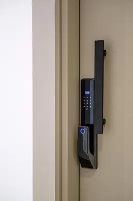 a lock on the door of a hotel room at Artemis 106 - Seaside Stories in Livadhia