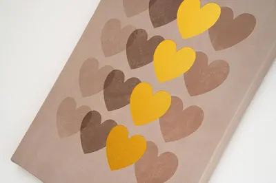 a brown paper packet with hearts on it at 2 bedroom flat in city centre in Nicosia