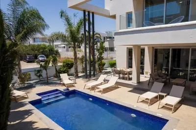 an image of a house with a swimming pool at Levanda Hills Haven in Protaras in Paralimni