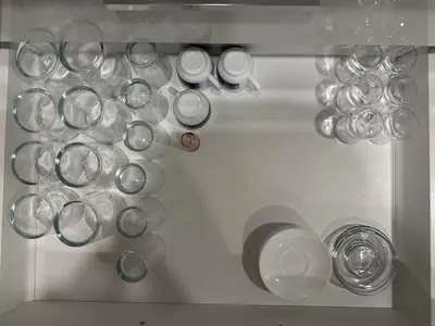 a bunch of cups and dishes in a machine at Bohemian penthouse in Girne Alsancak, close to Merit hotels in Kérynia
