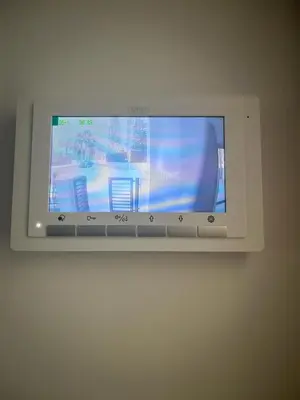 a flat screen tv hanging on a wall at Villa - Sleeps 6 - Near Local Attractions in Limassol
