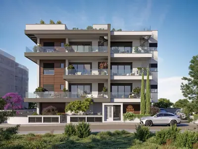 an architectural rendering of a building with a car in front at Sanders Soul Apartments - Full Building in Limassol