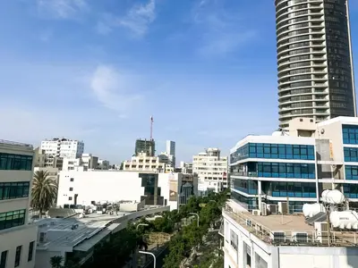 a view of a city with tall buildings at Nicosia city center 1BDR apartment in Nicosia