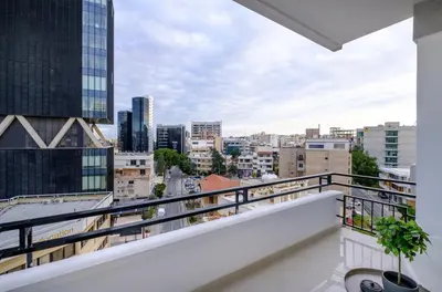 a balcony with a view of the city at Mnasiadou Suite 16 in Nicosia