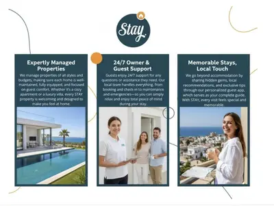 a brochure design for a property managed properties project at STAY Terra Cota Studio in Limassol