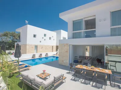 an image of a villa with a swimming pool at Holiday Home Protaras Vie Bleu Villa mit Pool- im Zentrum by Interhome in Protaras