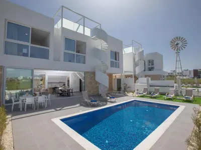 an image of a house with a swimming pool at Holiday Home Ferienvilla Vie Bleu mit großem Pool by Interhome in Protaras