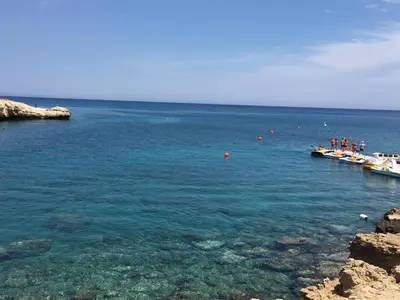 a group of boats in a body of water at Sol y Mar Malama Villa in Paralimni