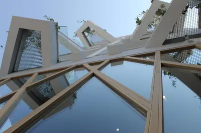 a view of the facade of a building at Qbic City Hotel in Larnaka