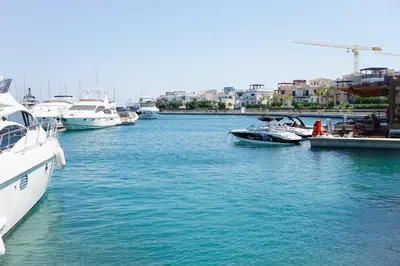 a group of boats are docked in a harbor at Limassol Marina Nereids D22 by Ezoria Villas in Limassol