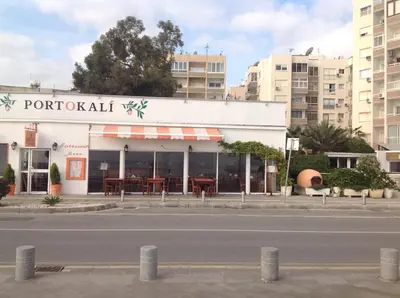 a restaurant on the side of a street at MIKIS's SeaGate Studio Aprt. in Larnaka
