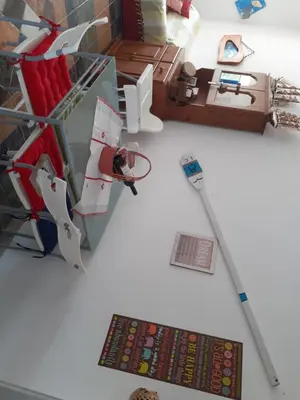 a view from above of a living room with a table and a chair at Il Mare in Larnaka